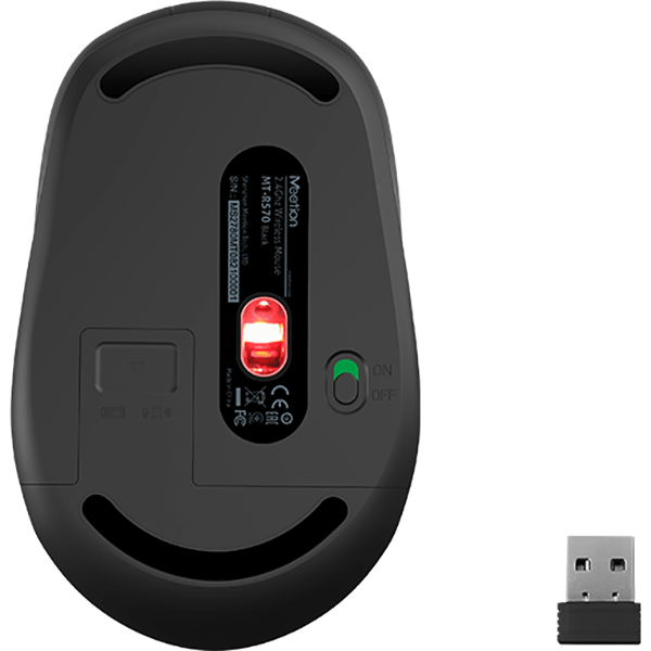 Meetion 2.4 Wireless 4 Button Mouse – Grey (MTR570) — packaging