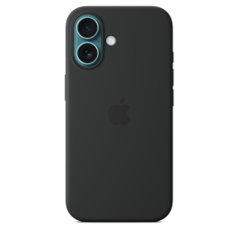 Apple iPhone 16 Silicone MagSafe case, Black (MYY13ZM/A) product photograph