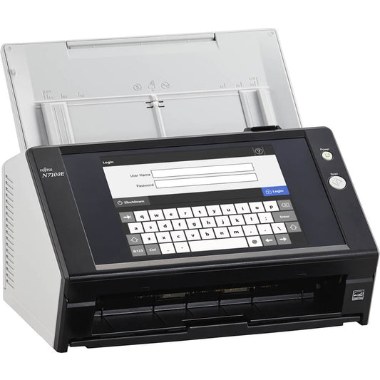 Fujitsu 25ppm/50ipm A4 Dup ADF Touchscreen Gigabit Ethernet LED Network Scanner (N7100E) image 2