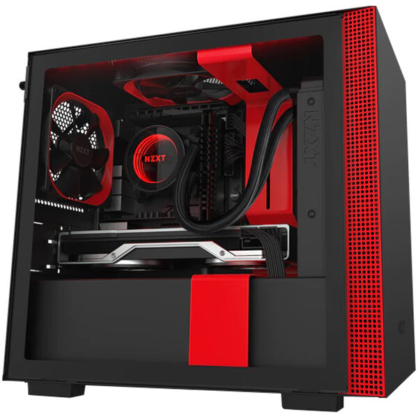 NZXT H210i RGB LED Mini ITX Case – Matte Black and Red (NZXT H210iB/R) image 4