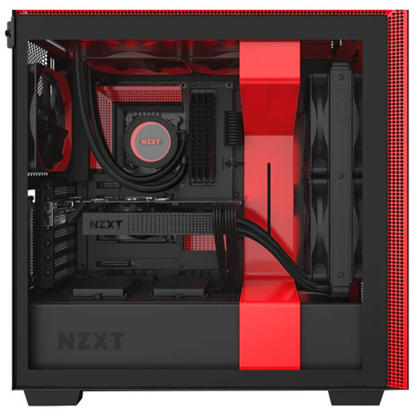 NZXT H710i Mid-Tower Case with RGB – Matte Black and Red (NZXT H710iB/R) image 4