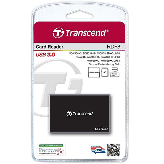 Transcend USB 3.0 Black Multi Card Reader (TS-RDF8K2) image 2