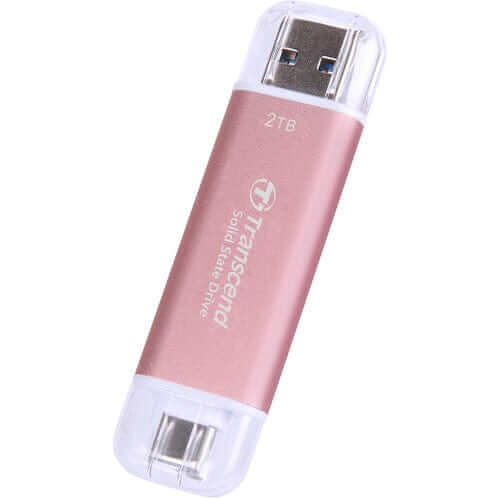 Transcend ESD310 2TB USB 3.2 Dual Type A & C Pink Portable Solid State Drive (TS2TESD310P) — side view