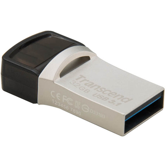 Transcend JetFlash 890 32GB OTG USB Flash Drive – Silver (TS32GJF890S) image 2