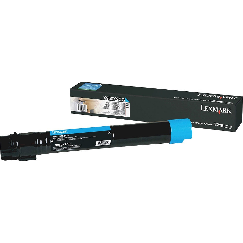 Lexmark X950X2CG Extra High Yield Cyan Laser Toner Cartridge image 1
