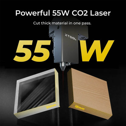xTool P2S 55W Desktop CO2 Laser Cutter — detail view