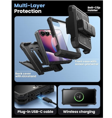I-Blason Samsung Galaxy Z Flip 7 Premium Full Body Armorbox Protective Case Black product image 8