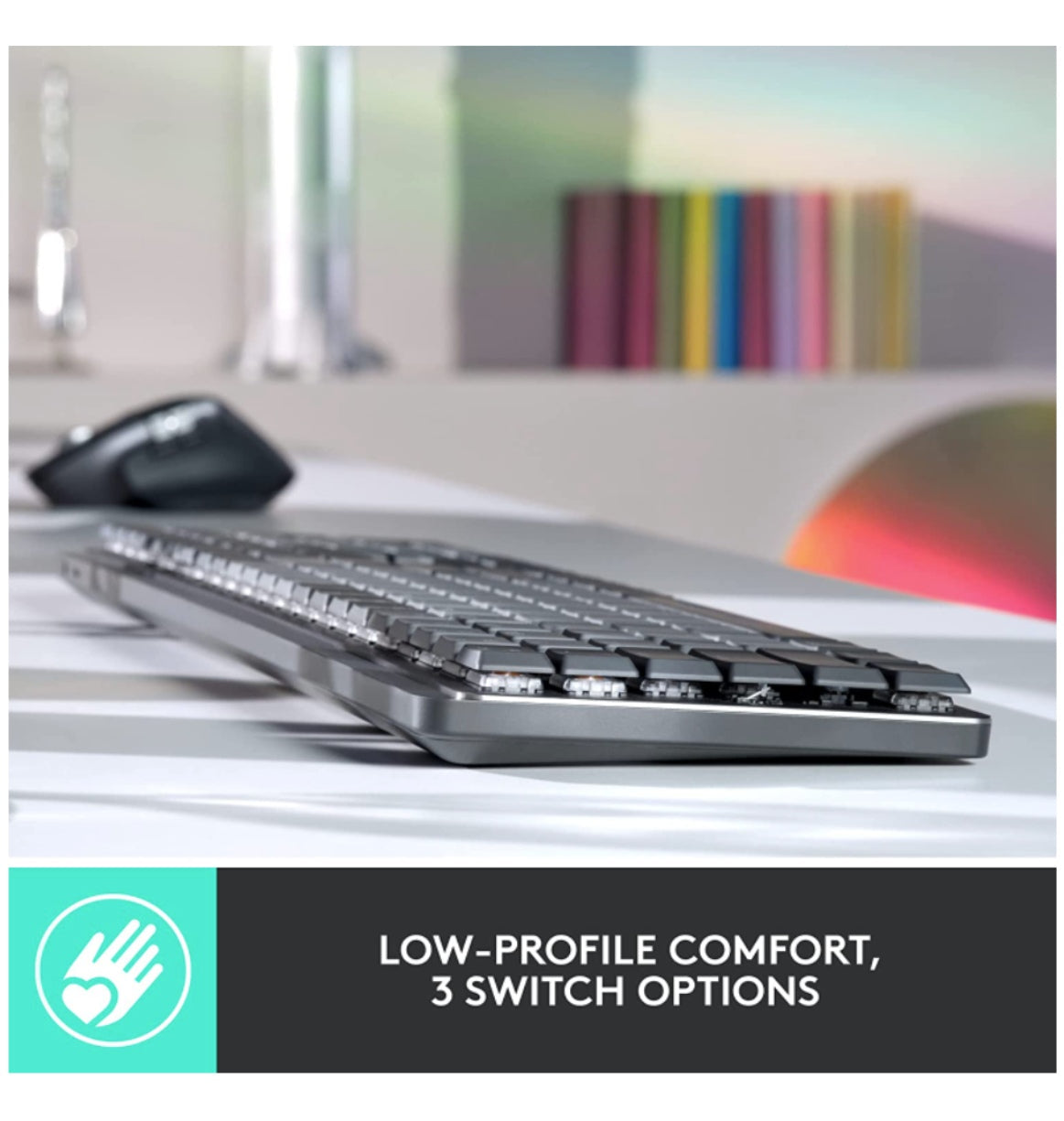 Logitech Mx Mechanical Wireless Illuminated Performance Keyboard Tactile/Quiet Edition Graphite product image 3