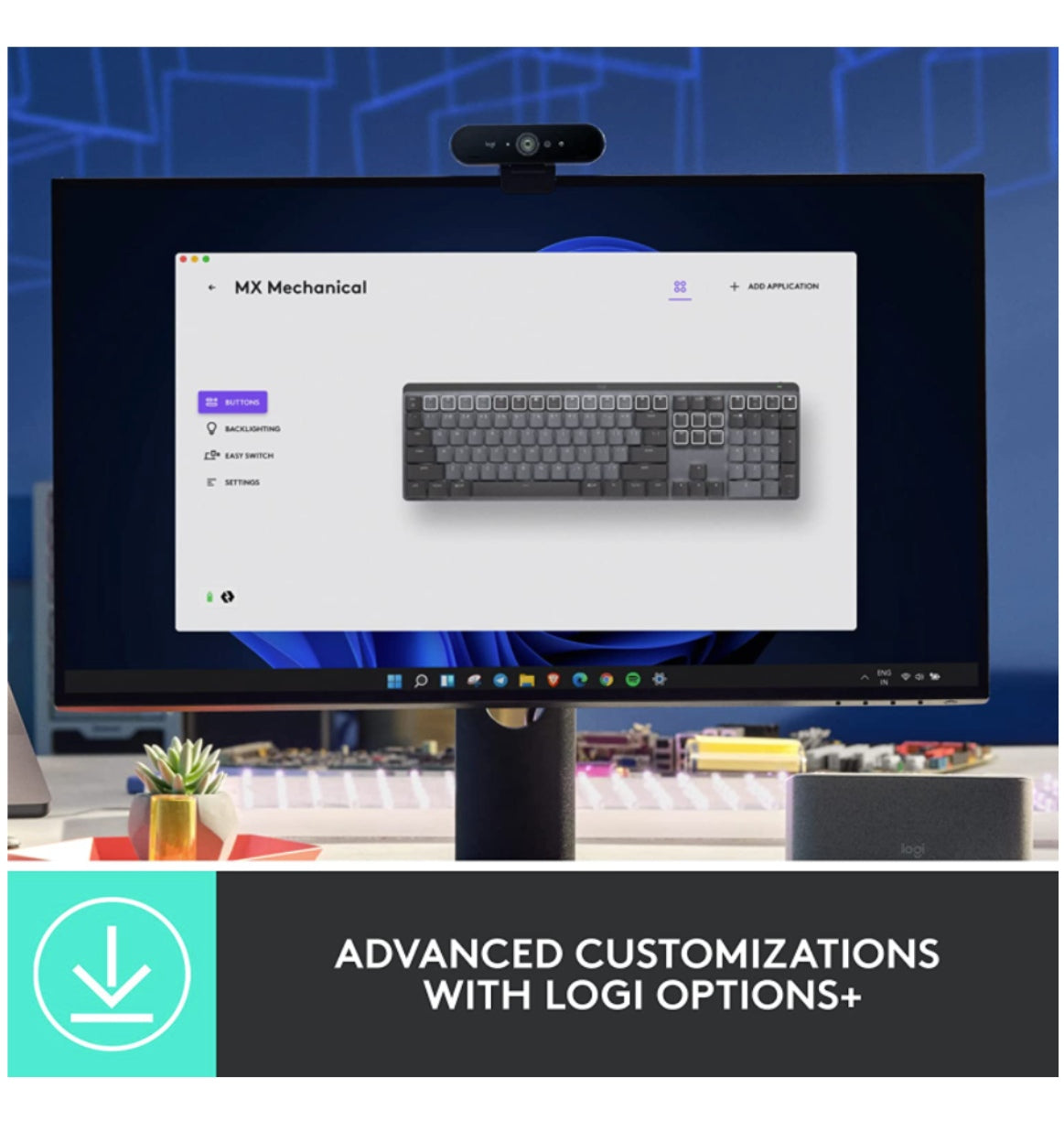 Logitech Mx Mechanical Wireless Illuminated Performance Keyboard Linear Edition Graphite product image 5