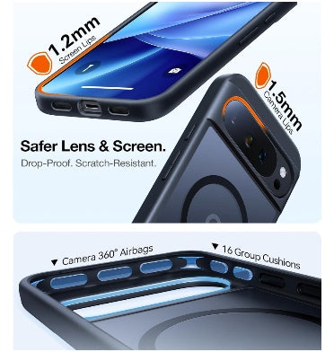 Torras Google Pixel 10 / 10 Pro Premium Slim MagSafe Translucent Bumper Case Matte Black product image 5