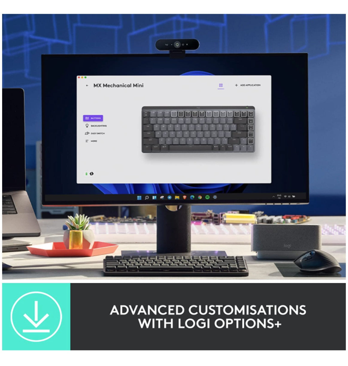 Logitech Mx Mechanical Mini Wireless Illuminated Keyboard Tactile/Quiet Edition Graphite product image 5