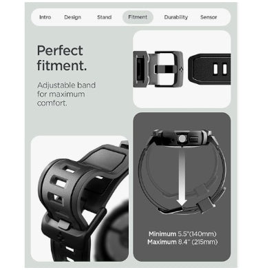 Spigen Google Pixel Watch 4 Premium Rugged Armor Pro Case 45mm Black With Charger Stand product image 8
