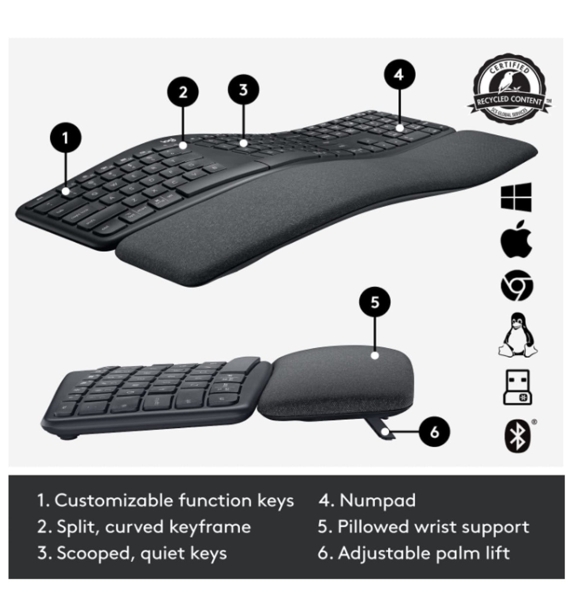 Logitech Ergo K860 Wireless Split Ergonomic Keyboard product image 7