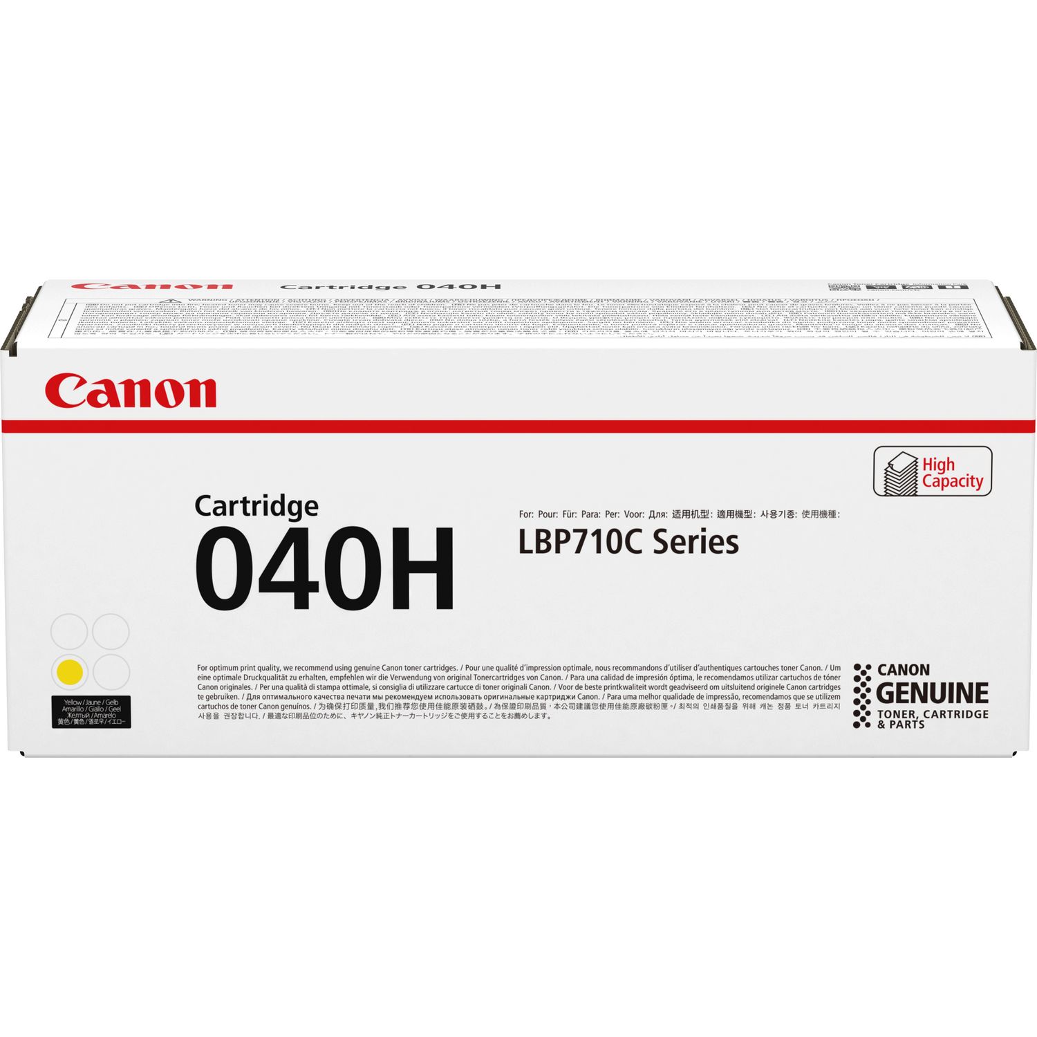 Genuine Canon 040H High Yield Yellow Toner Cartridge (0455C001AA) image 1