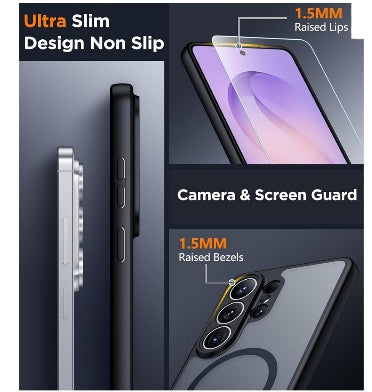 Fntcase Samsung Galaxy S26 Ultra Premium MagSafe Case Translucent Frosted Black product image 4
