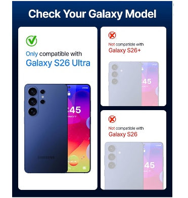 Whitestone Samsung Galaxy S26 Ultra Tempered Dome Glass Screen Protector 2pk product image 7
