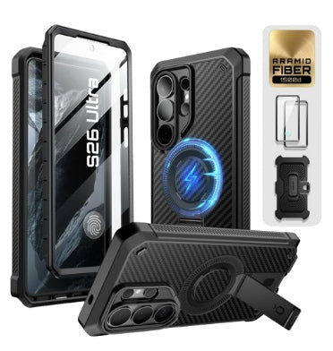 Supcase Samsung Galaxy S26 Ultra Full Body Rugged MagSafe Protective Case Aramid Black product image 1