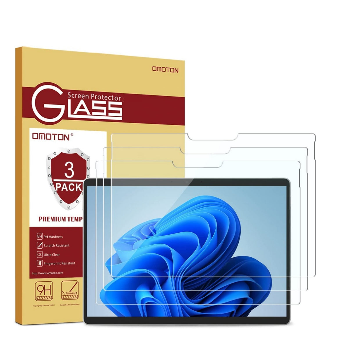 Sparin Microsoft Surface Pro 9/8/X Tempered Glass Screen Protector 3pk product image 1