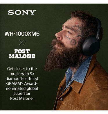Sony Wh1000xm6 Noise Cancelling Wireless Headphones Platinum Silver — rear view
