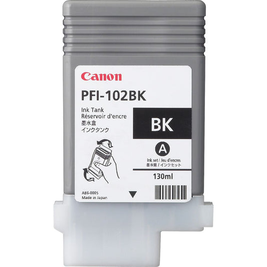 Canon PFI-102BK 130ml Black Ink Cartridge image 1