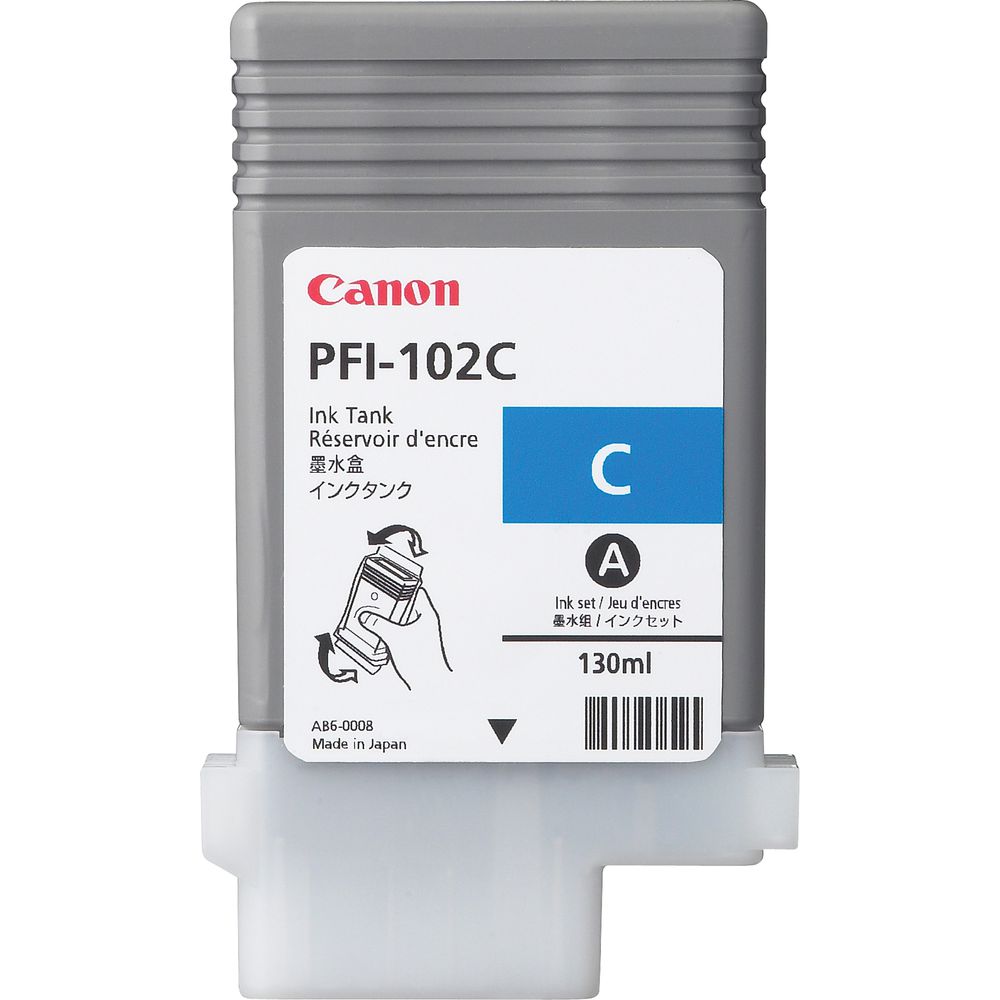 Canon PFI-102C 130ml Cyan Ink Cartridge image 1