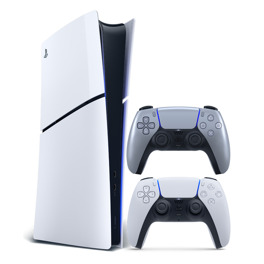PS5 Slim Digital E Console + Sterling Silver Controller Bundle gallery image 1