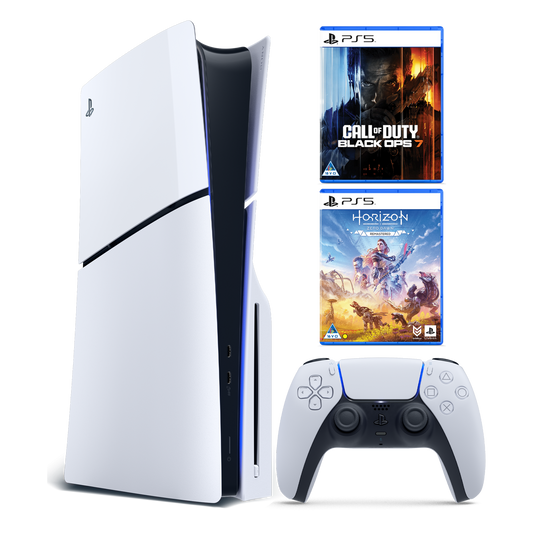 PS5 Slim Disc E + COD BO7 & Horizon Zero Dawn Remastered Console Bundle gallery image 1