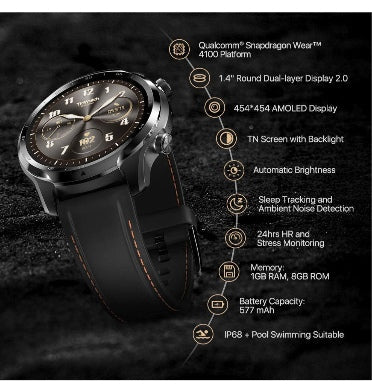 Ticwatch Pro 3 GPS Smartwatch Shadow Black product image 3