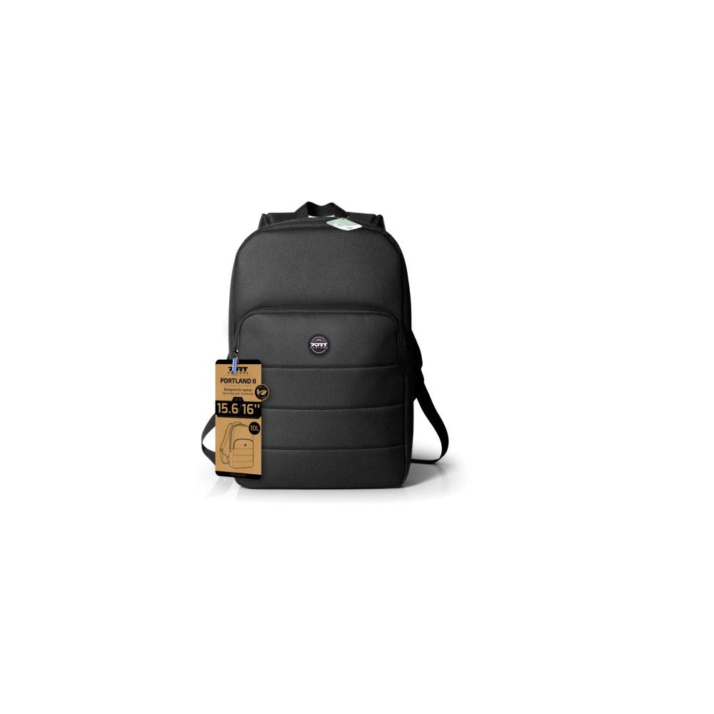 Port Designs ECO PORTLAND II 16-inch Backpack – Black (105350) — front view