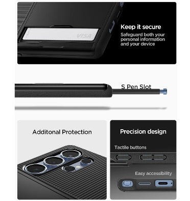 Spigen Samsung Galaxy S25 Ultra Premium Slim Armor Card Case Black product image 7