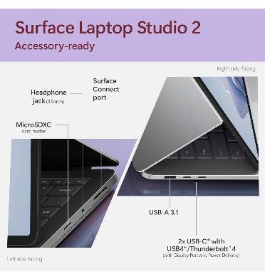 Microsoft Surface Laptop Studio 2 I7 1tb/32gb Platinum product image 6