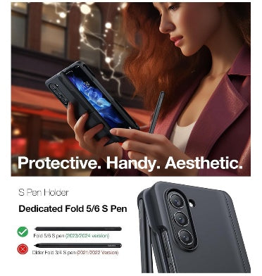 Torras Samsung Galaxy Z Fold 6 Premium MagSafe Armor Case With Pen Holder & Kickstand Black product image 5