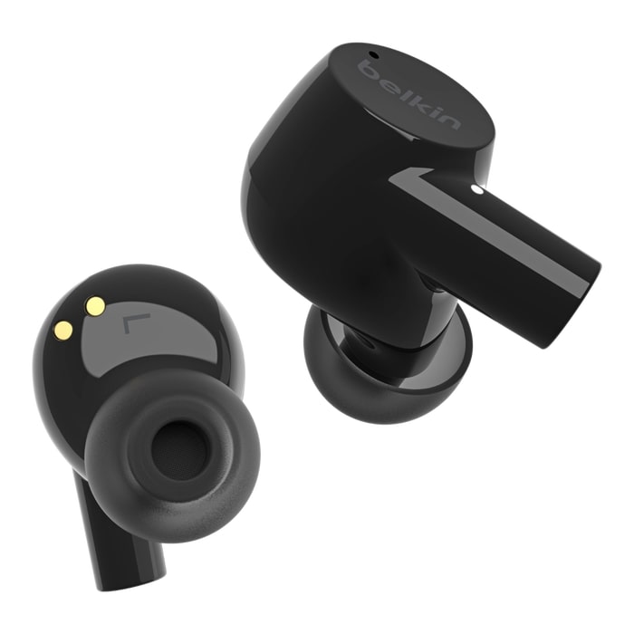 Belkin SoundForm Rise True Wireless Black Earbuds (AUC004BTBK) — side view