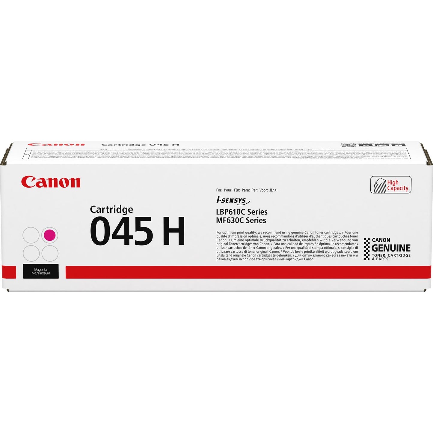 Genuine Canon 045H High Yield Magenta Toner Cartridge (1244C002AA) image 1