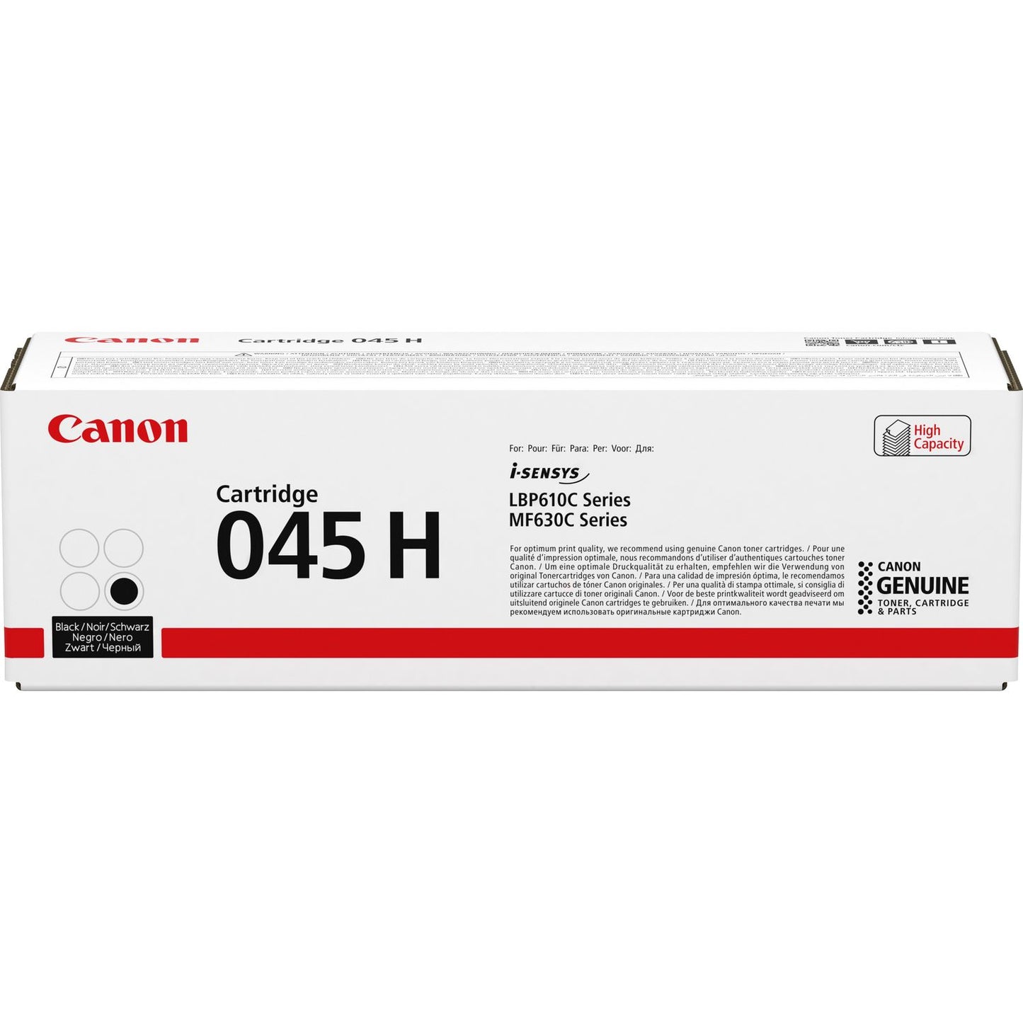 Genuine Canon 045H High Yield Black Toner Cartridge (1246C002AA) image 1