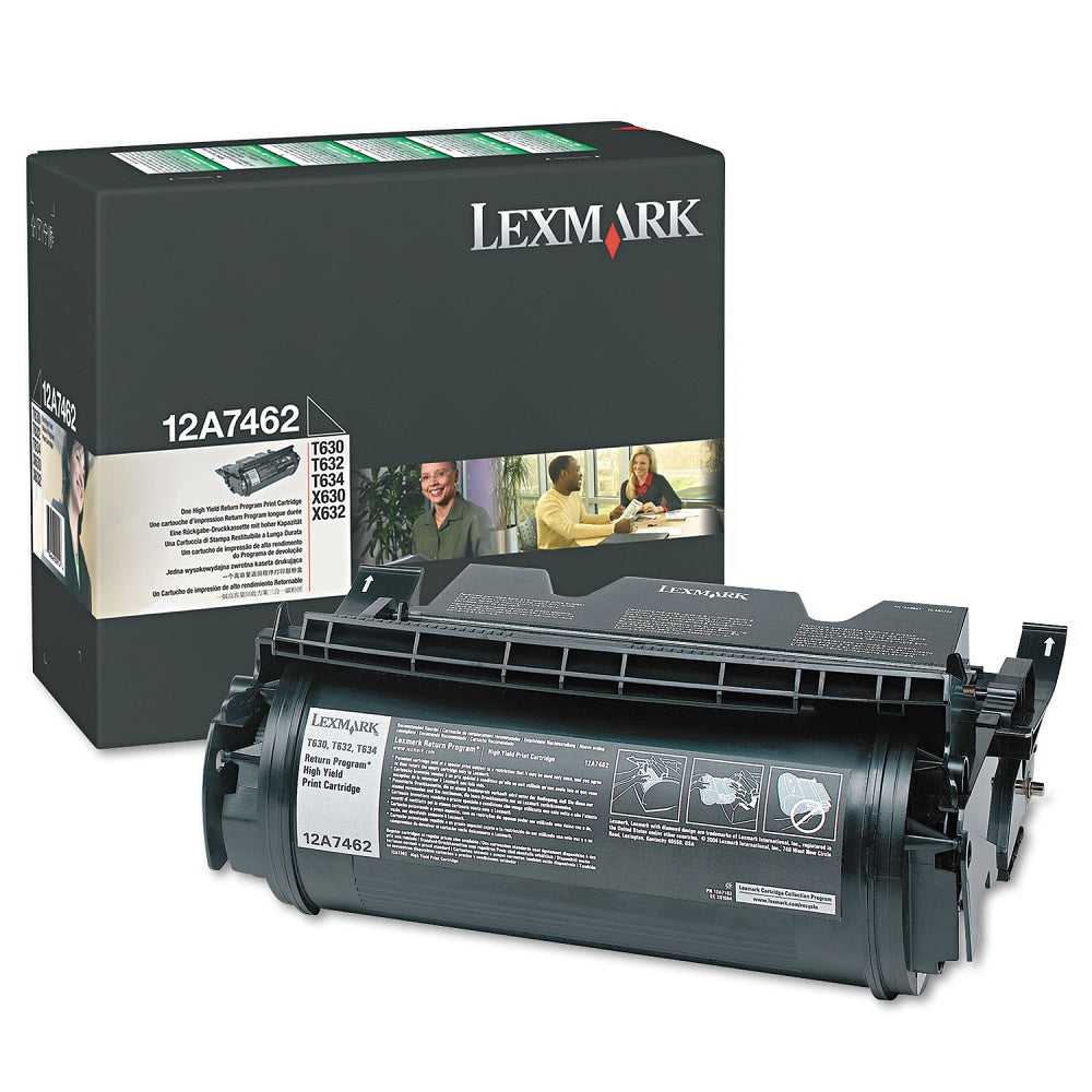 Lexmark 12A7462 High Yield Return Program Black Laser Toner Cartridge image 1