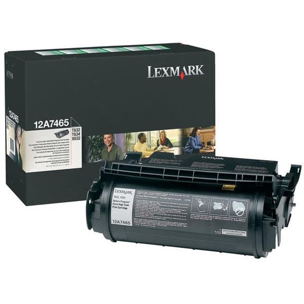 Lexmark 12A7465 Extra High Yield Return Program Black Laser Toner Cartridge image 1