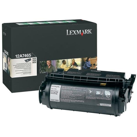 Lexmark 12A7465 Extra High Yield Return Program Black Laser Toner Cartridge image 1