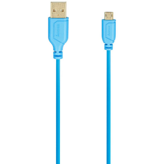 Hama USB 2.0 Micro Cable Flexi Slim 0.75M – Blue (135701) image 1