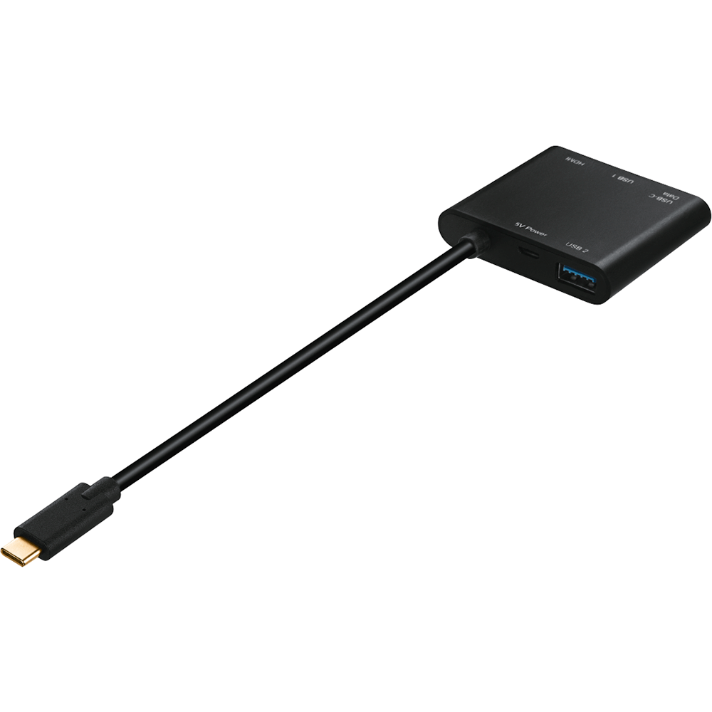 Hama USB C 4 in 1 Multi Port Adapter (135729) — side view