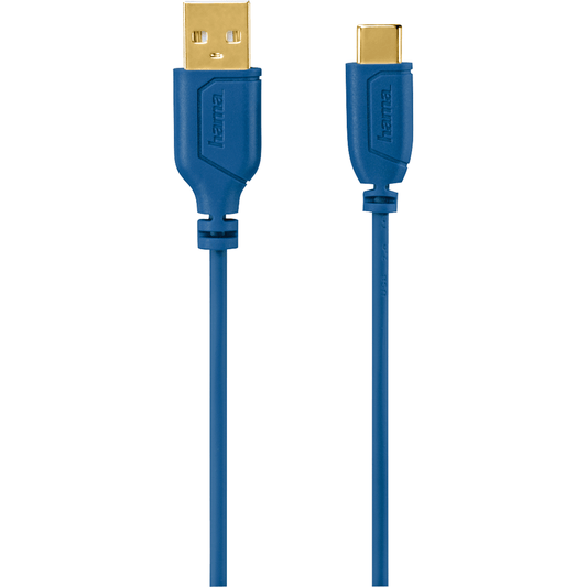 Hama 0.75M USB Type C Flexi Cable – Blue (135785) image 1