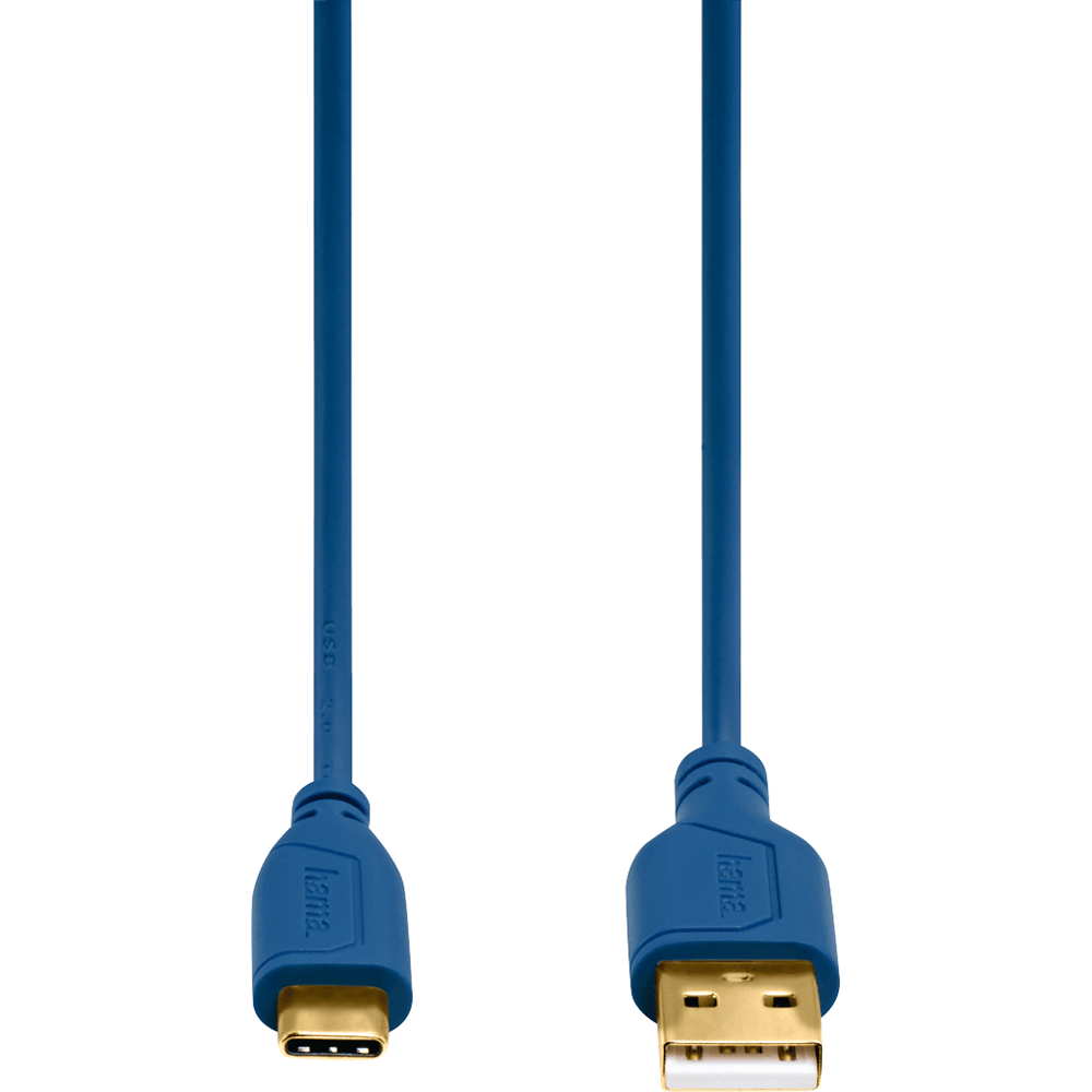 Hama 0.75M USB Type C Flexi Cable – Blue (135785) — in use