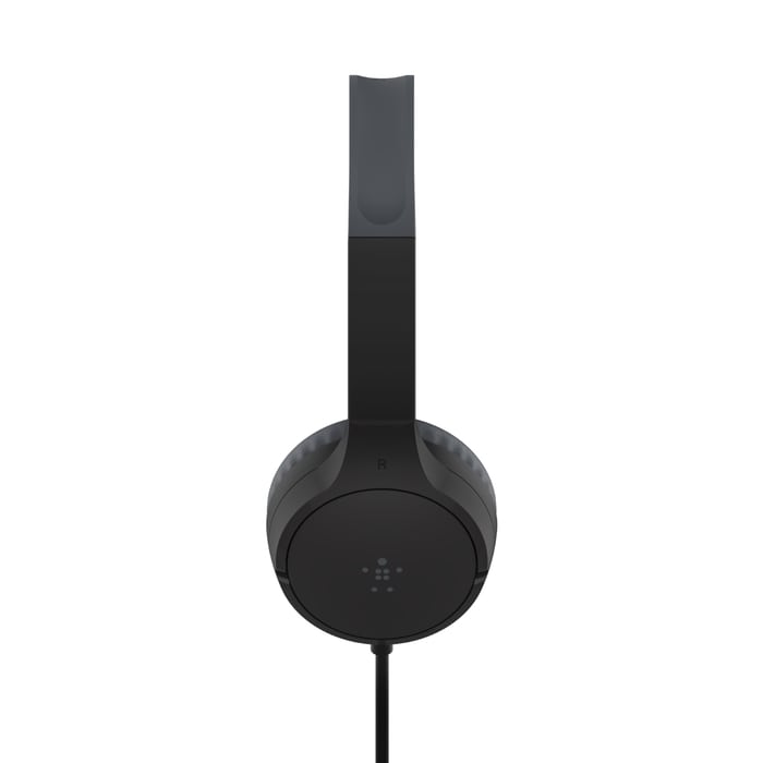 Belkin SoundForm Mini Wired On-Ear Black Kids Headphones (AUD004BTBK) — front view