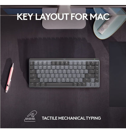 Logitech Mx Mechanical Mini Wireless Keyboard Tactile/Quiet Mac Edition Space Gray — front view