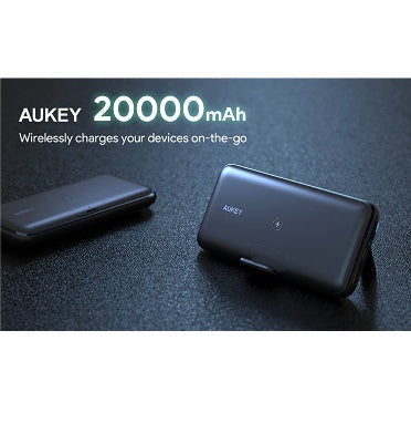 Aukey USB-C 20000mah Wireless Qc3.0 18w Pd Powerbank With Foldable Stand product image 2