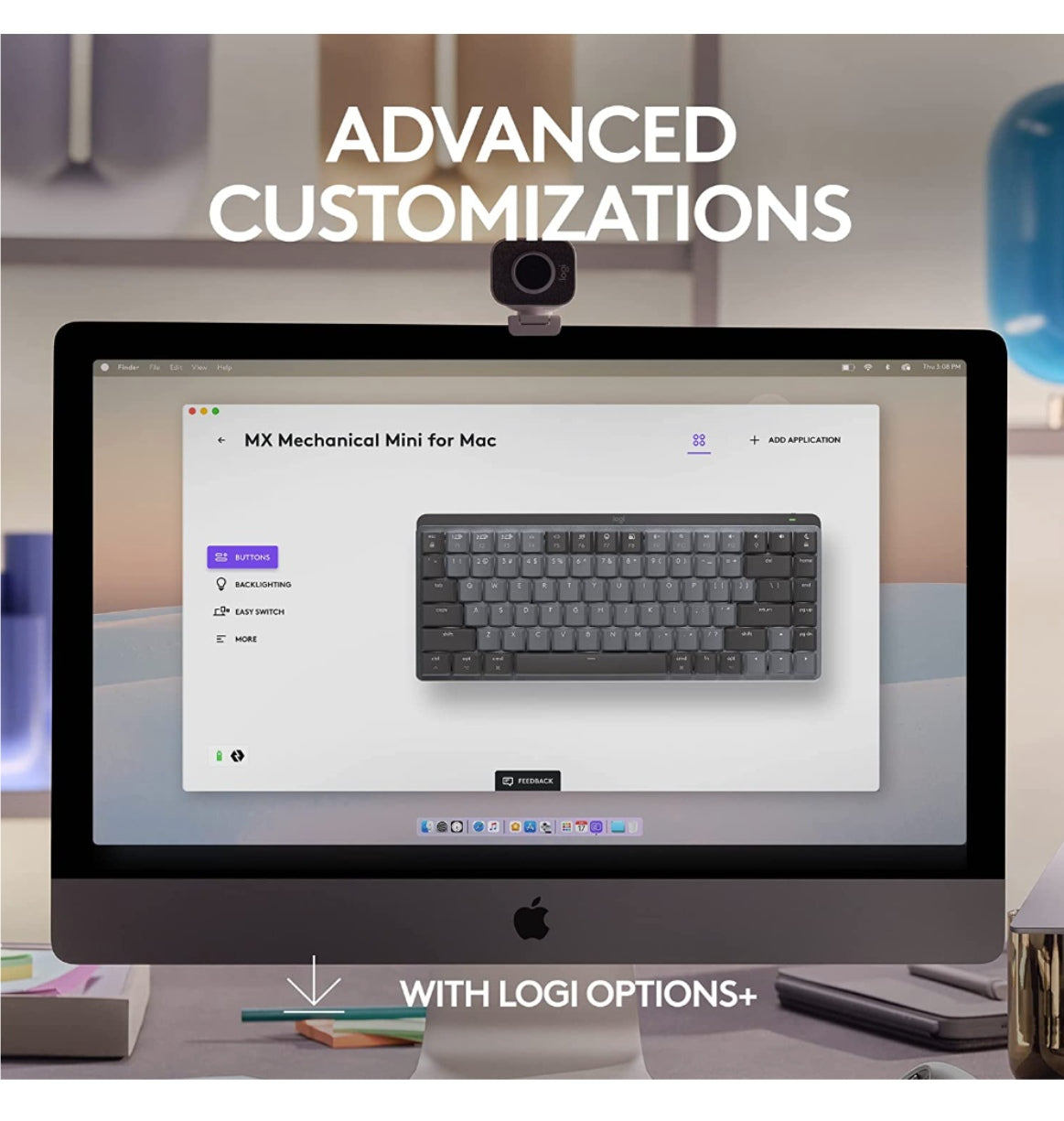 Logitech Mx Mechanical Mini Wireless Keyboard Tactile/Quiet Mac Edition Space Gray product image 5