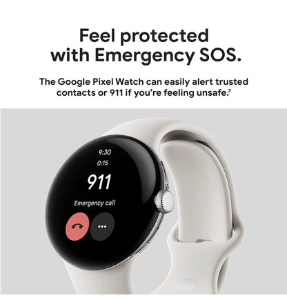 Google Pixel Watch Silver/Chalk — front view