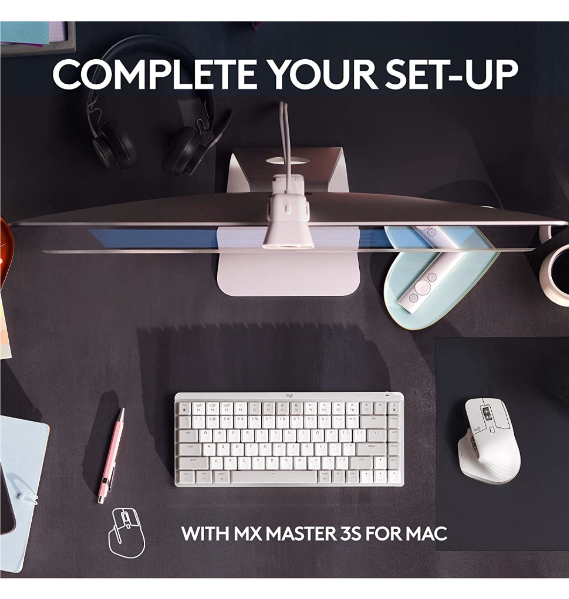 Logitech Mx Mechanical Mini Wireless Keyboard Tactile/Quiet Mac Edition Pale Gray product image 9