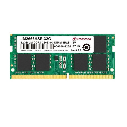 Transcend 32GB DDR4 2666MHz 260-Pin SO-DIMM Notebook Memory (JM2666HSE-32G) image 1