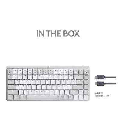 Logitech Mx Mechanical Mini Wireless Keyboard Tactile/Quiet Mac Edition Pale Gray — front view